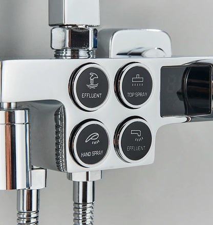 Colonne de Douche Thermostatique avec Affichage Digital – Douche Pluie (Noir / Chrome)