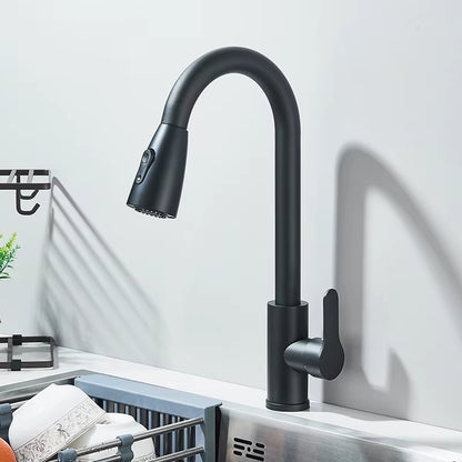 Robinet de Cuisine Extractible – Jet Douchette & Rotation 360° (Noir mat, Chrome, Nickel brossé)