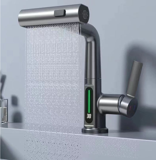 Robinet de Cuisine à Affichage Digital – Douchette Extractible 3 Jets, Pivot 360°
